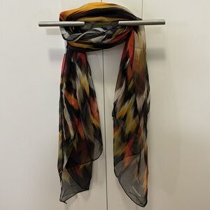 New Missoni Silk Chiffon Scarf Oblong Made In Italy Black